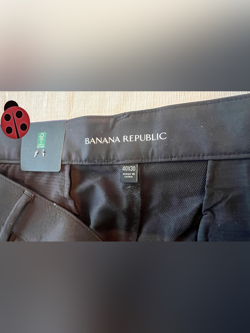 Banana Republic Men’s athletic dress Straight-Leg Black Pants 40x36 - Picture 2 of 6